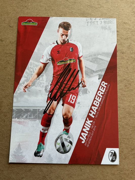 Janik Haberer, Germany 🇩🇪 SC Freiburg 2020/21 hand signed