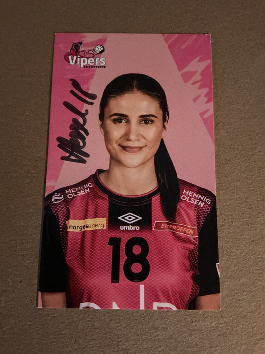 Mina Hesselberg, Norway 🇳🇴 Handball Vipers 2021/22 hand signed