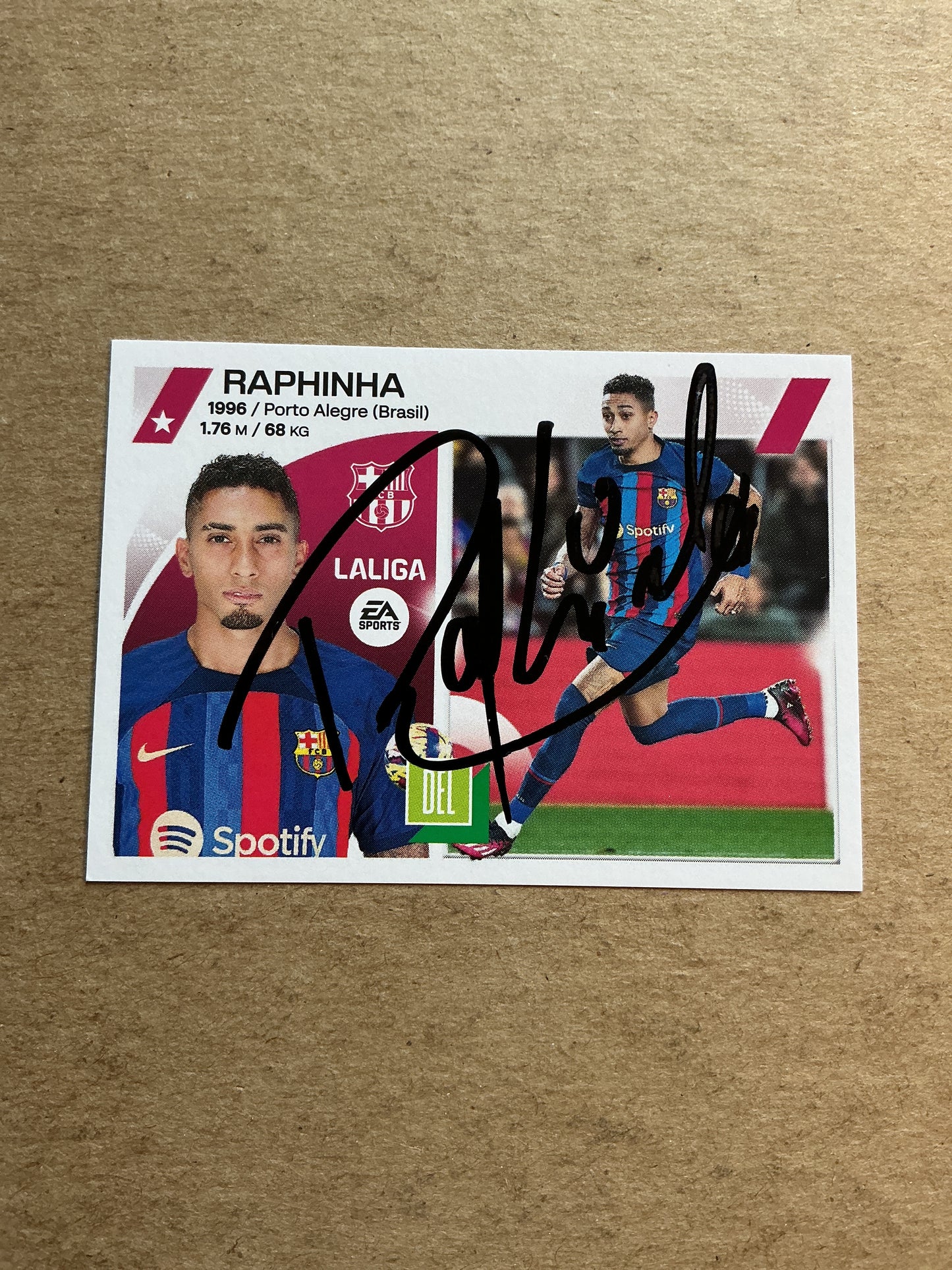 Raphinha, Brazil 🇧🇷 FC Barcelona 2023/24 Panini hand signed