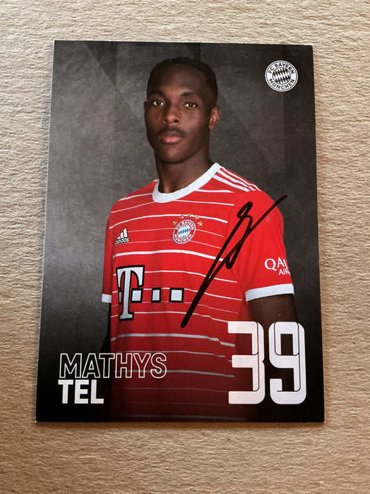 Mathys Tel, France 🇫🇷 FC Bayern München 2022/23 hand signed