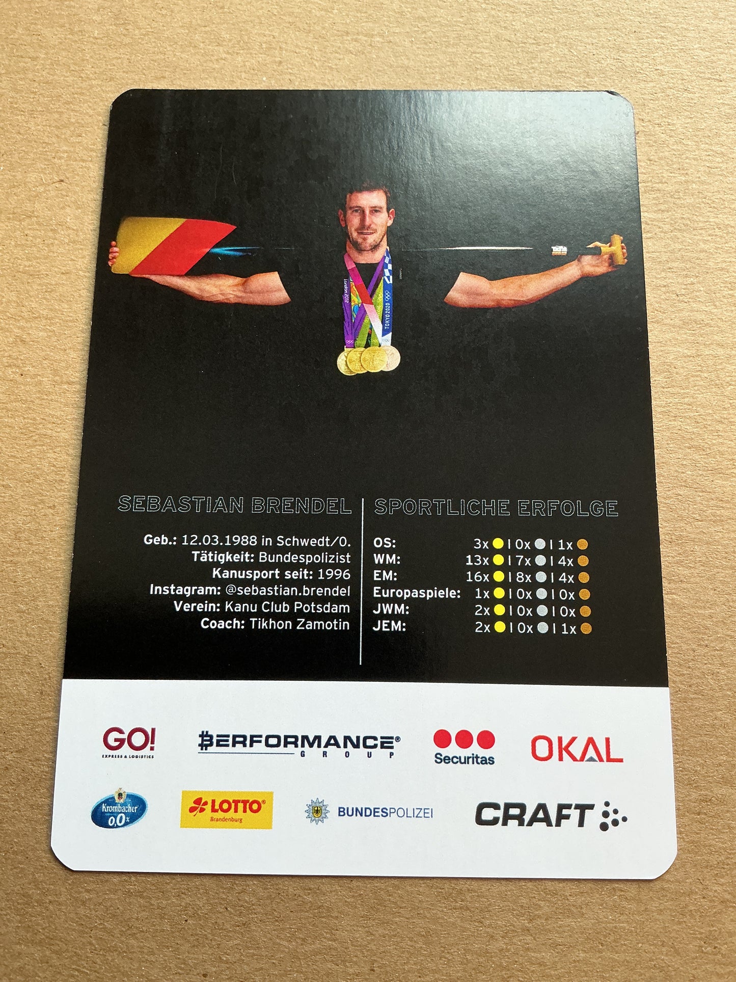 Sebastian Brendel, Germany 🇩🇪 Canoeing Summer Olympics 2024 hand signed