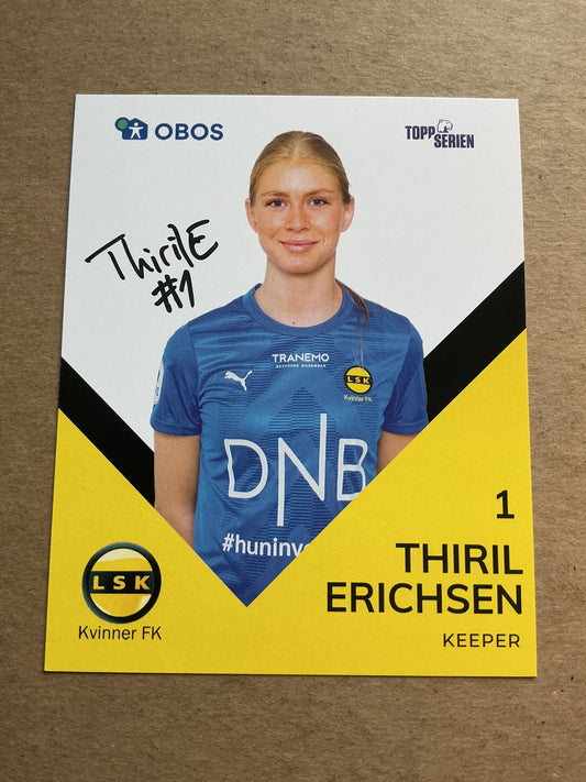 Thiril Erichsen, Norway 🇳🇴 LSK Kvinner 2024/25 hand signed