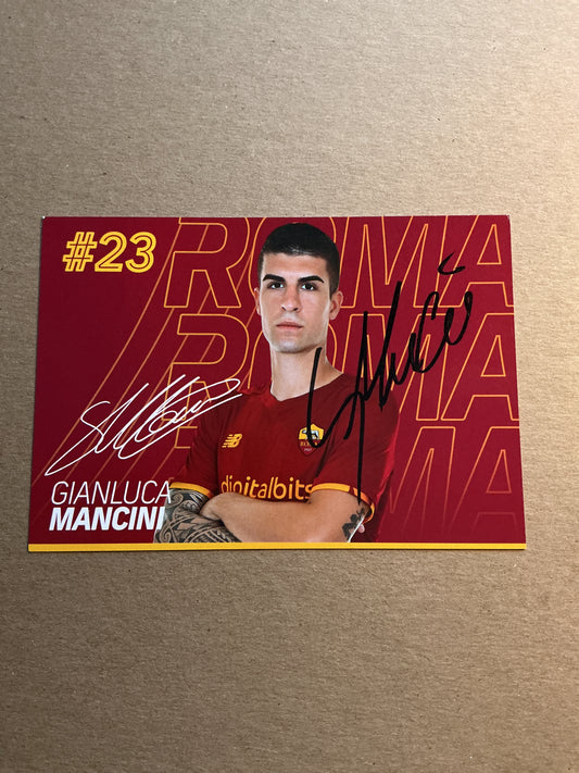 Gianluca Mancini, Italy 🇮🇹 AS Roma 2021/22 hand signed