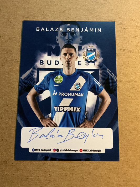 Benjámin Balázs, Hungary 🇭🇺 MTK Budapest 2021/22 hand signed