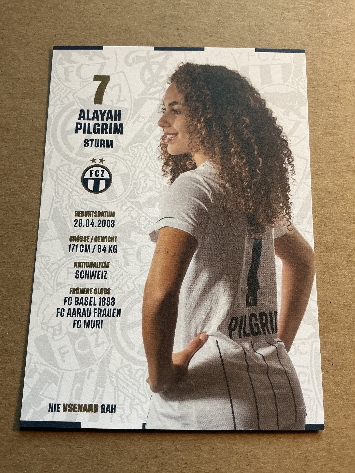 Alayah Pilgrim, Switzerland 🇨🇭 FC Zürich 2022/23 hand signed