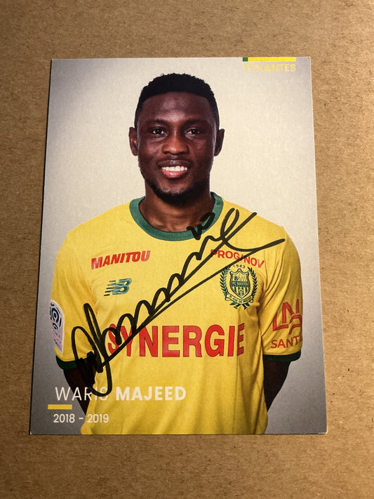 Waris Majeed, Ghana 🇬🇭 FC Nantes 2018/19 hand signed
