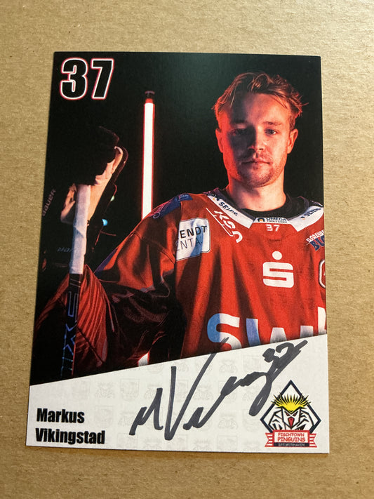 Markus Vikingstad, Norway 🇳🇴 Fishtown Pinguins 2024/25 hand signed