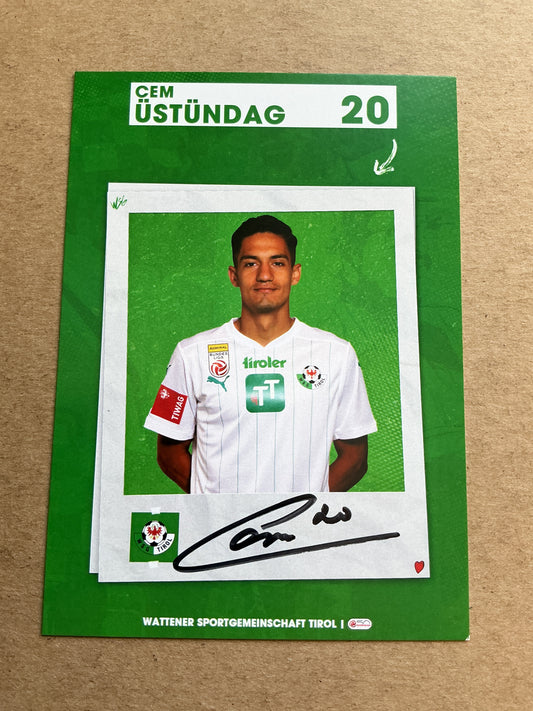 Cem Üstündag, Austria 🇦🇹 WSG Tirol 2023/24 hand signed