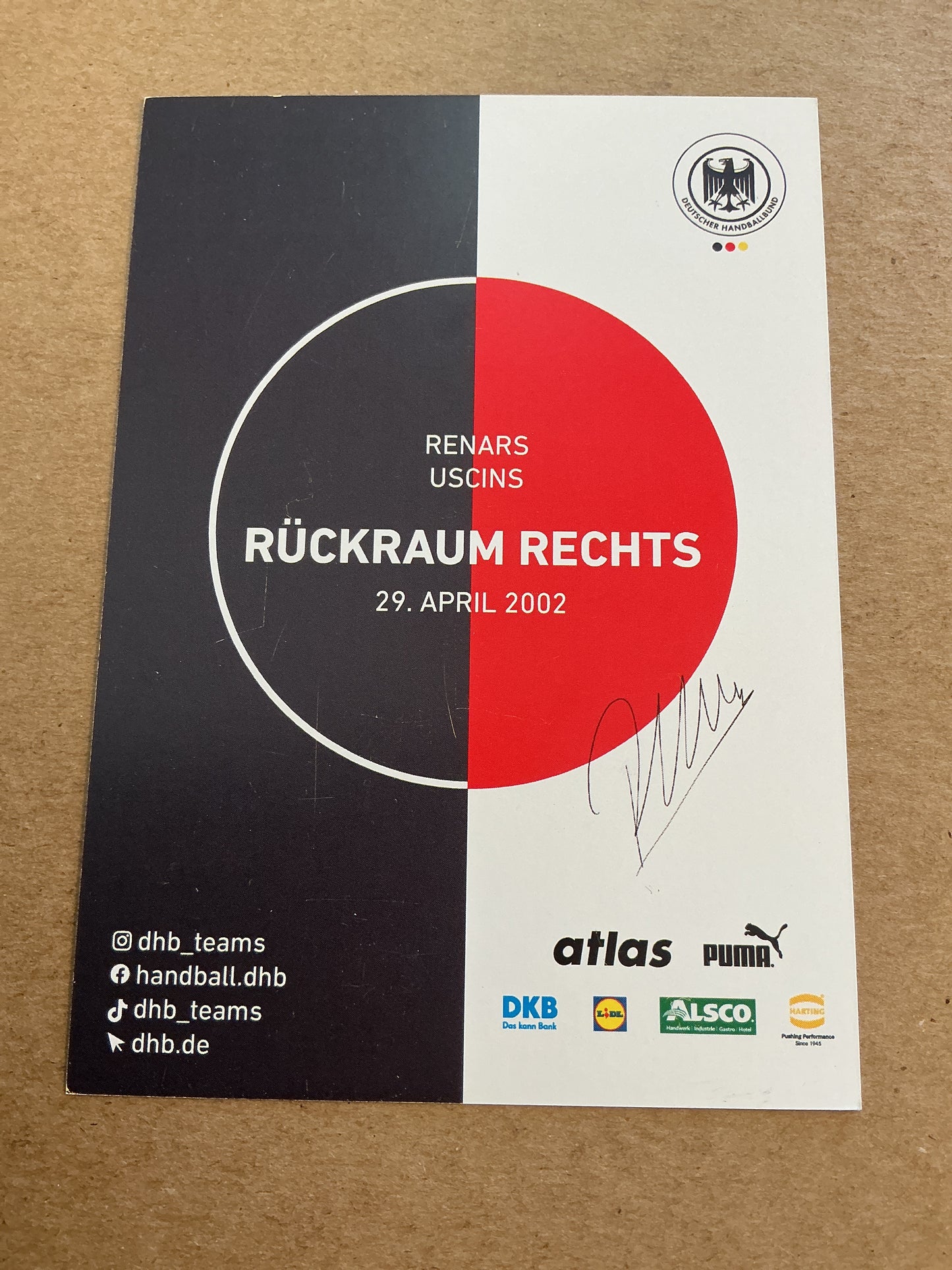 Renars Uscins, Germany 🇩🇪 Handball Sports 2025 hand signed