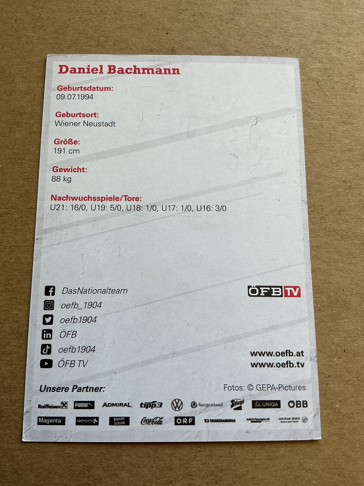 Daniel Bachmann, Austria 🇦🇹 2021 hand signed