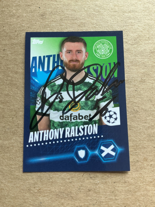 Anthony Ralston, Scotland 🏴󠁧󠁢󠁳󠁣󠁴󠁿 Celtic FC 2023/24 Topps hand signed