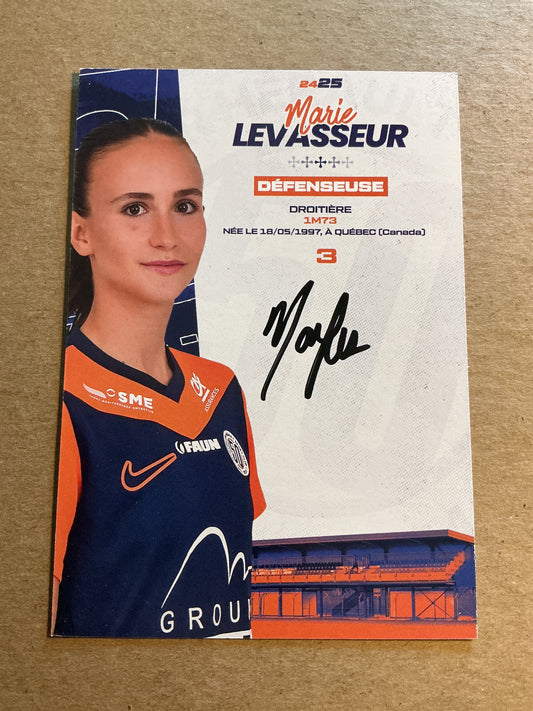 Marie Levasseur, Canada 🇨🇦 Montpellier HSC 2024/25 hand signed