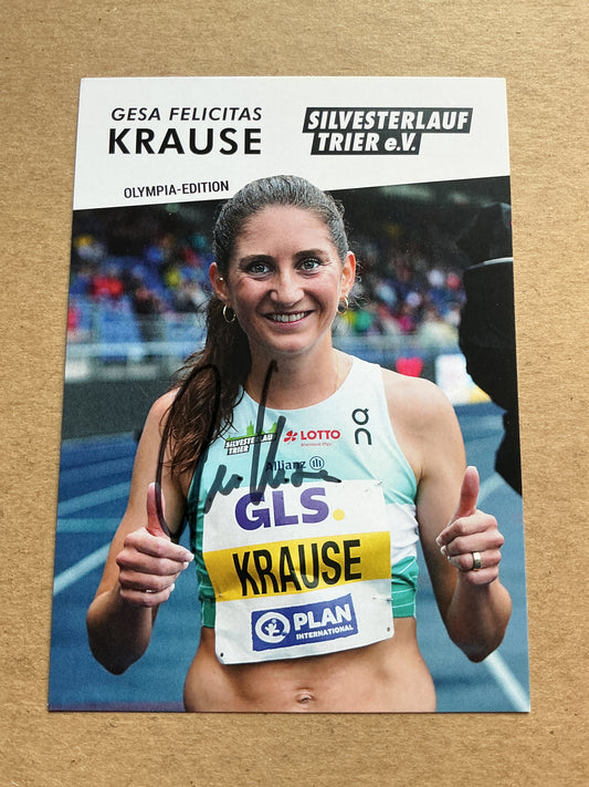 Gesa Felicitas Krause, Germany 🇩🇪 Athletics Summer Olympics 2024 hand signed