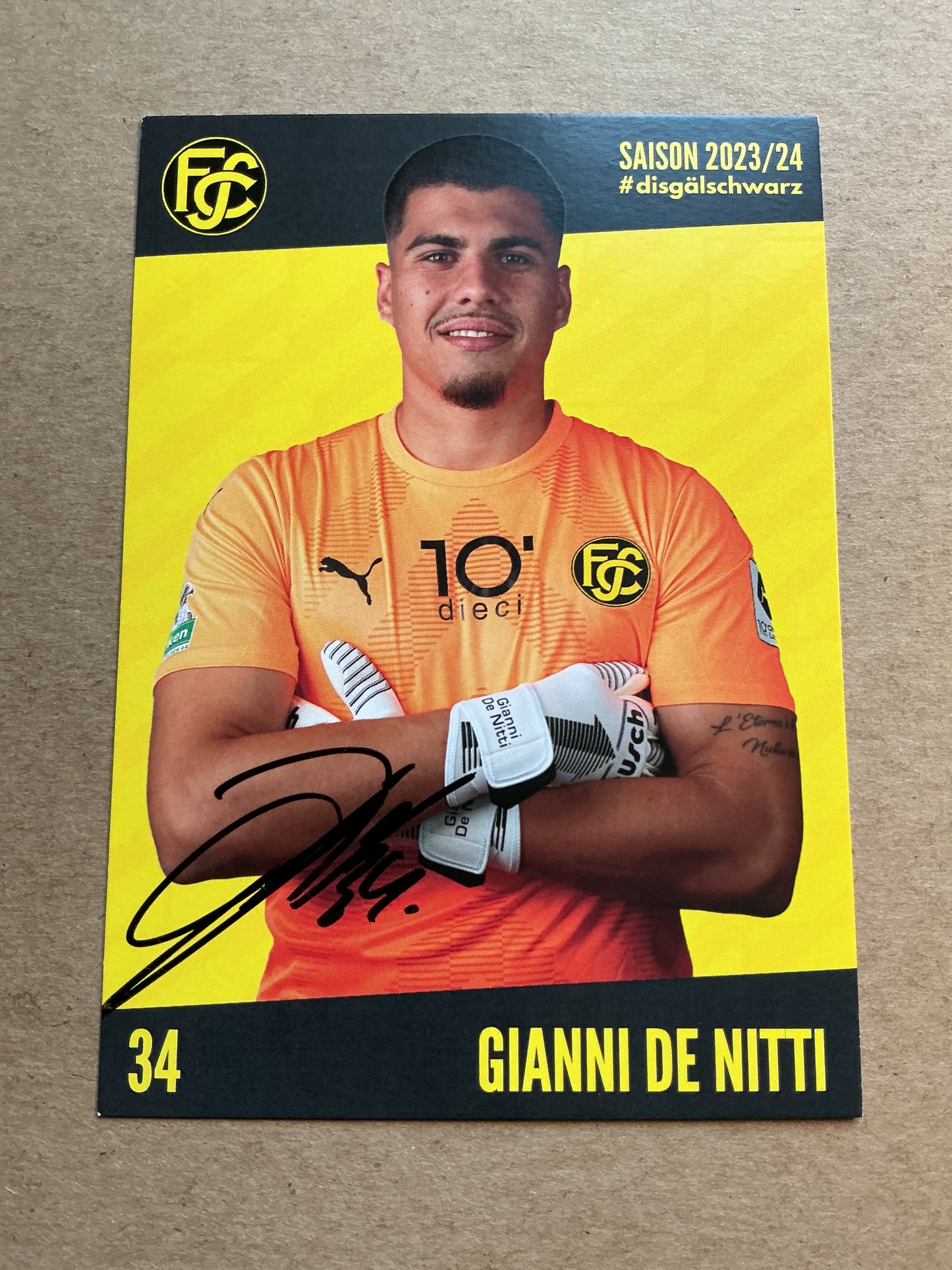 Gianni de Nitti, Switzerland 🇨🇭 FC Schaffhausen 2023/24 hand signed