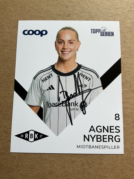 Agnes Nyberg, Sweden 🇸🇪 Rosenborg BK 2025/26 hand signed