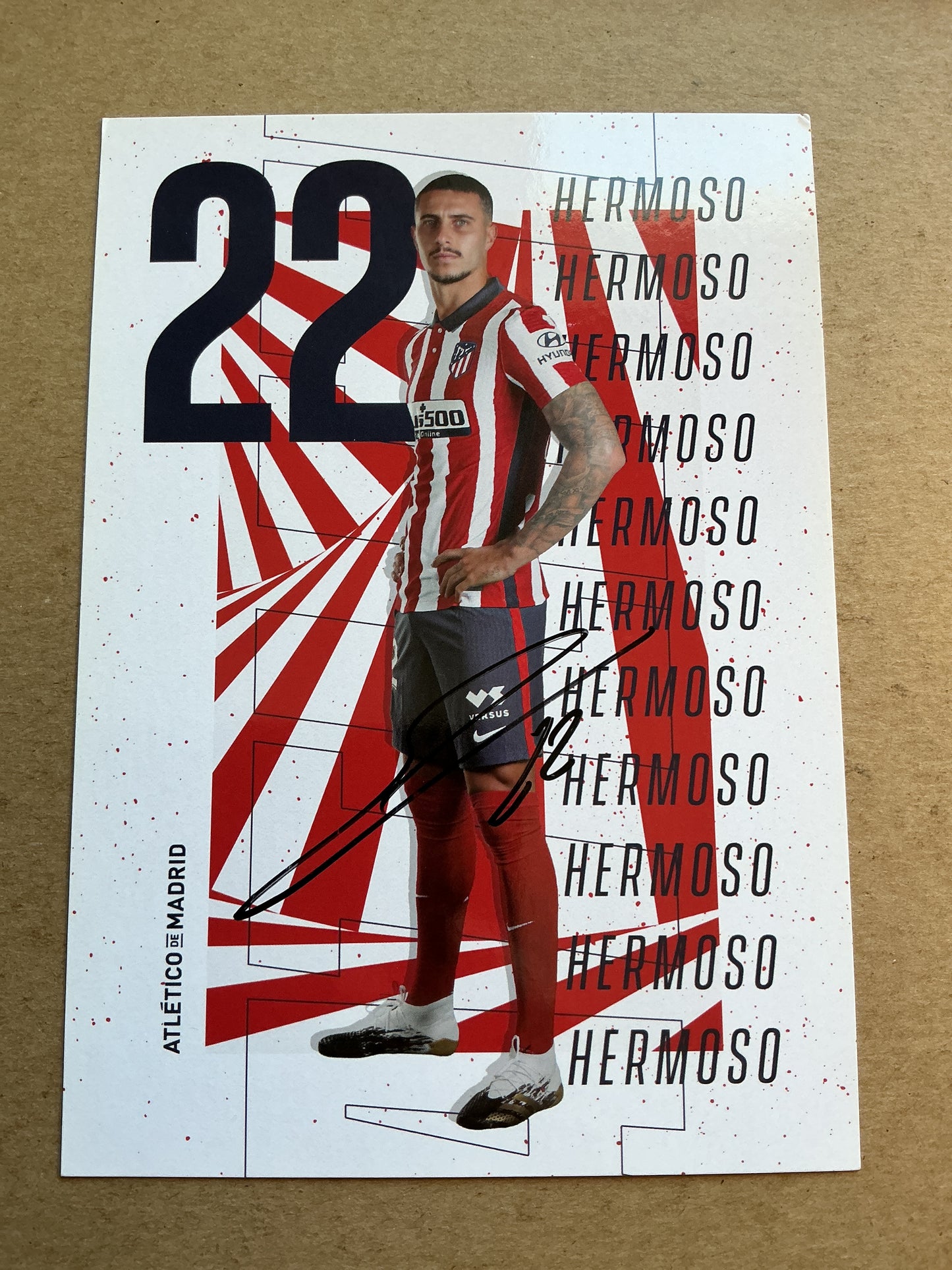 Mario Hermoso, Spain 🇪🇸 Atletico Madrid 2020/21 hand signed