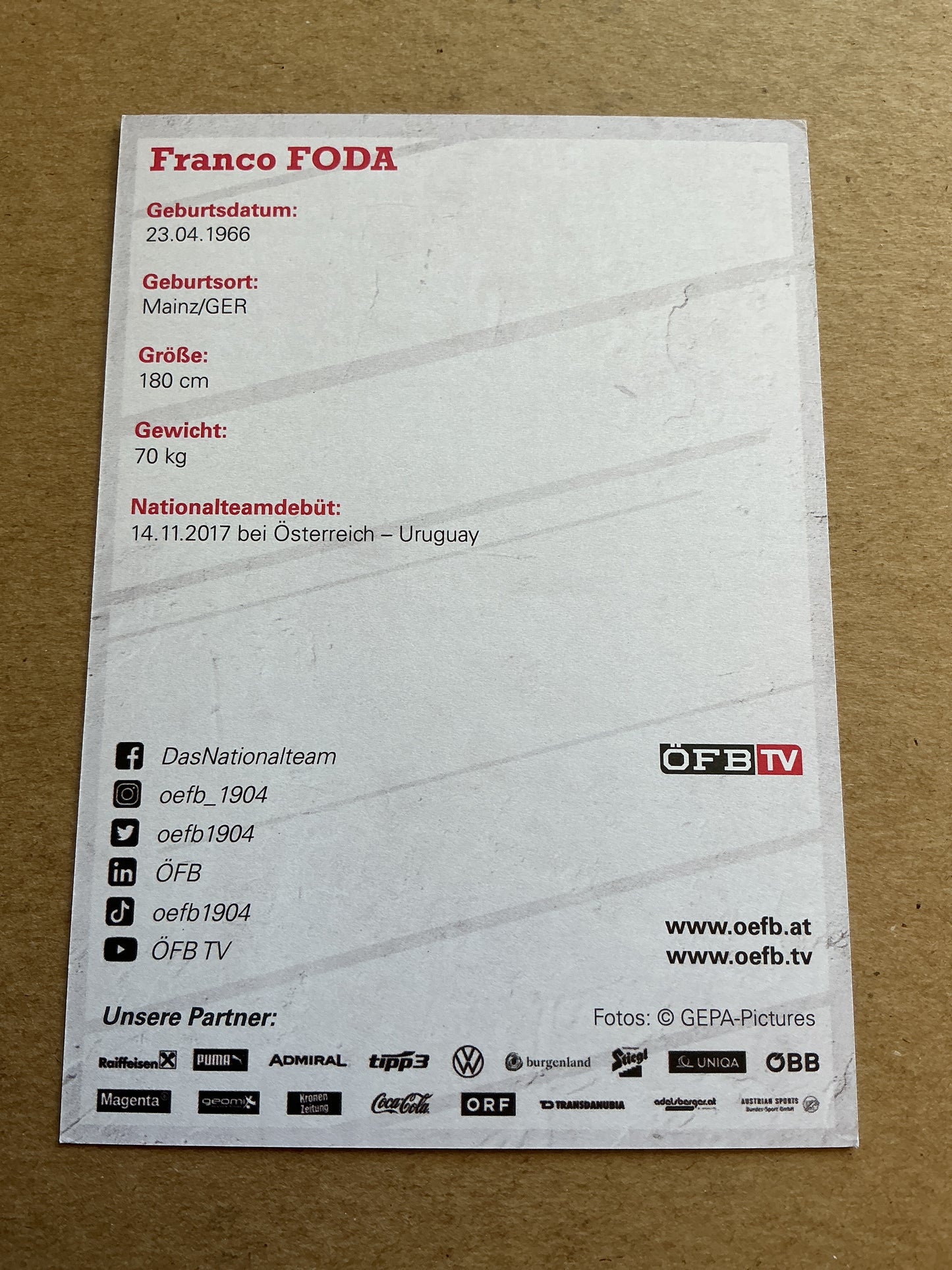 Franco Foda, Germany 🇩🇪 Austria 2021   hand signed