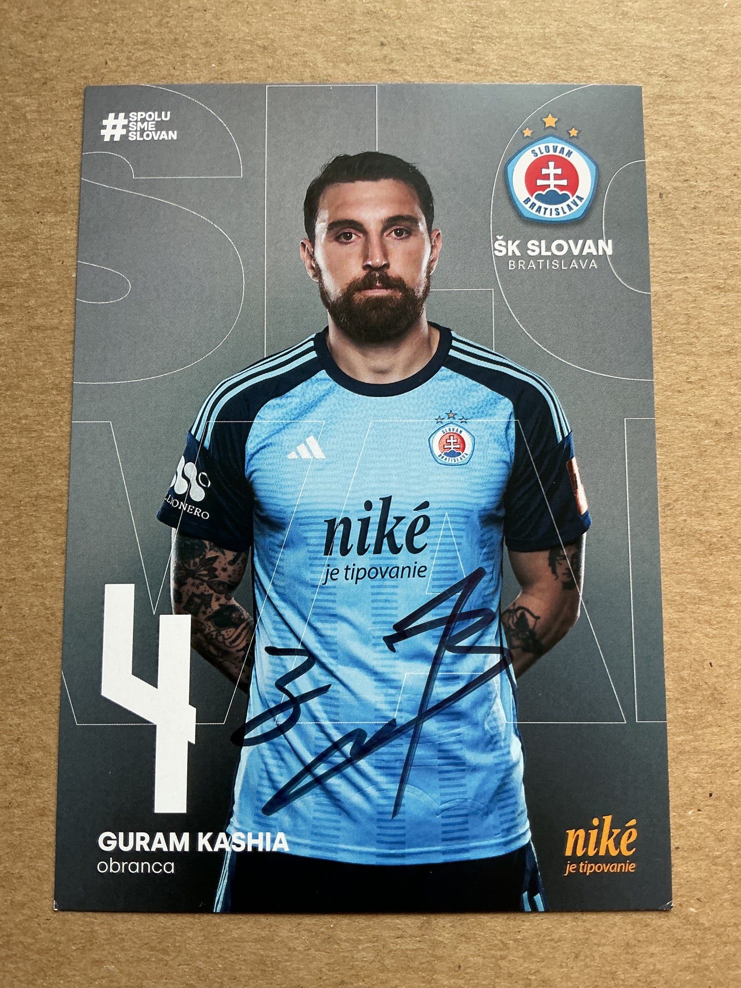 Guram Kashia, Georgia 🇬🇪 SK Slovan Bratislava 2024/25 hand signed