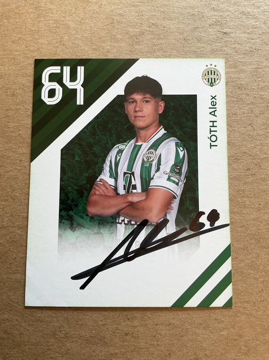 Alex Toth, Hungary 🇭🇺 Ferencvaros TC 2024/25 hand signed