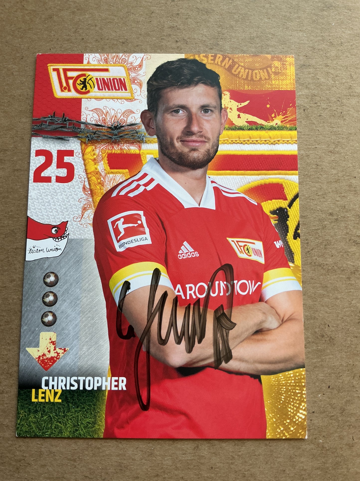Christopher Lenz, Germany 🇩🇪 1.FC Union Berlin 2020/21 hand signed