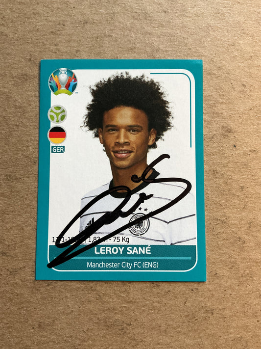Leroy Sané, Germany 🇩🇪 UEFA Euro 2020 Panini hand signed