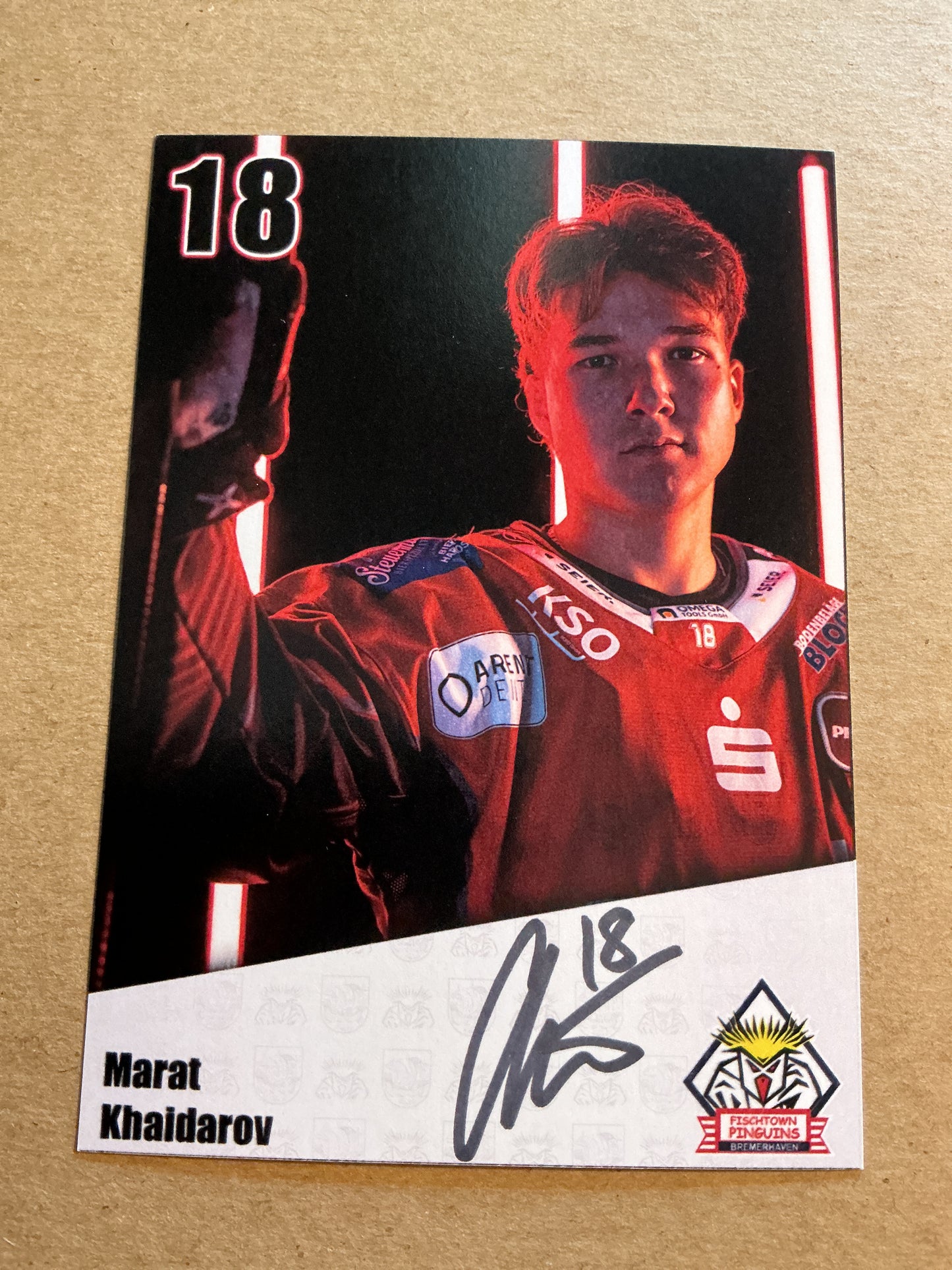 Marat Khaidarov, Germany 🇩🇪 Fishtown Pinguins 2024/25 hand signed