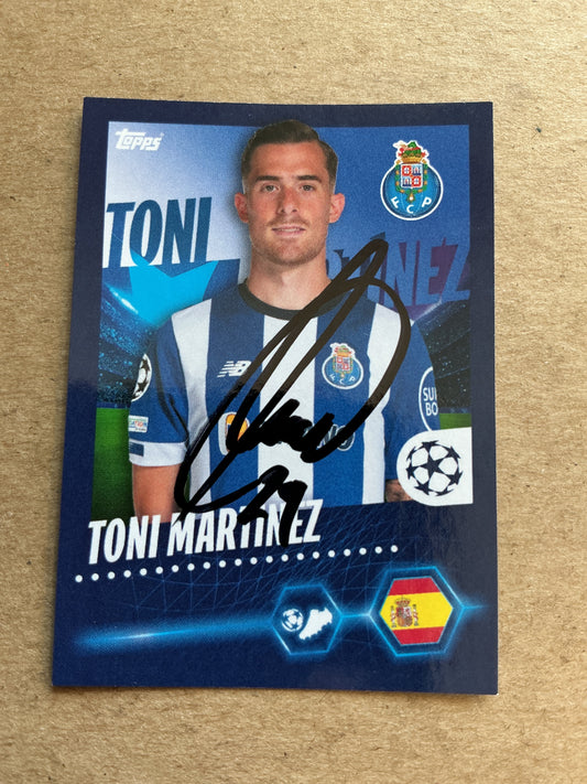 Toni Martinez, Spain 🇪🇸 FC Porto 2023/24 Topps hand signed