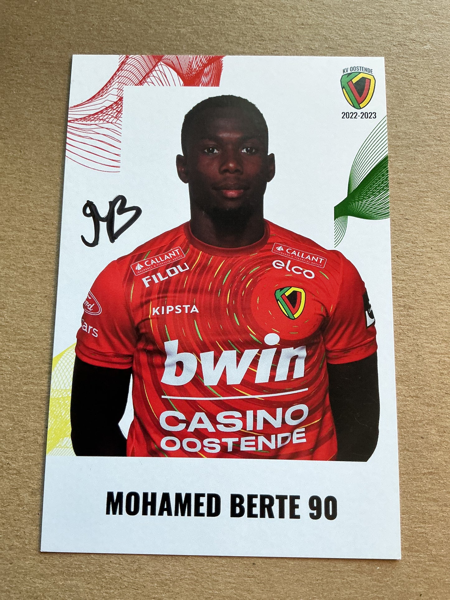 Mohamed Berte, Belgium 🇧🇪 KV Oostende 2022/23 hand signed