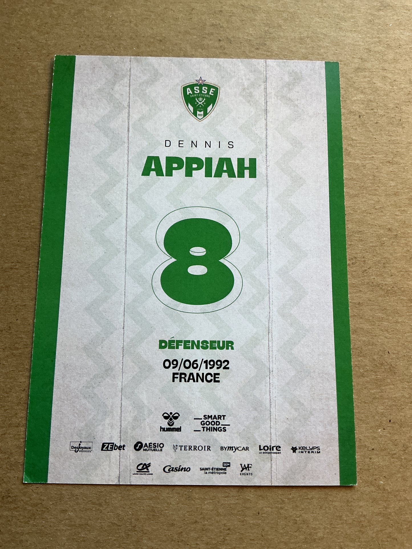 Dennis Appiah, France 🇫🇷 AS Saint-Etienne 2023/24 hand signed