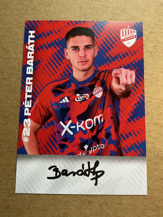 Péter Baráth, Hungary 🇭🇺 Raków Częstochowa 2023/24 hand signed