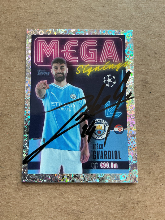 Joško Gvardiol, Croatia 🇭🇷 Manchester City 2023/24 Topps hand signed