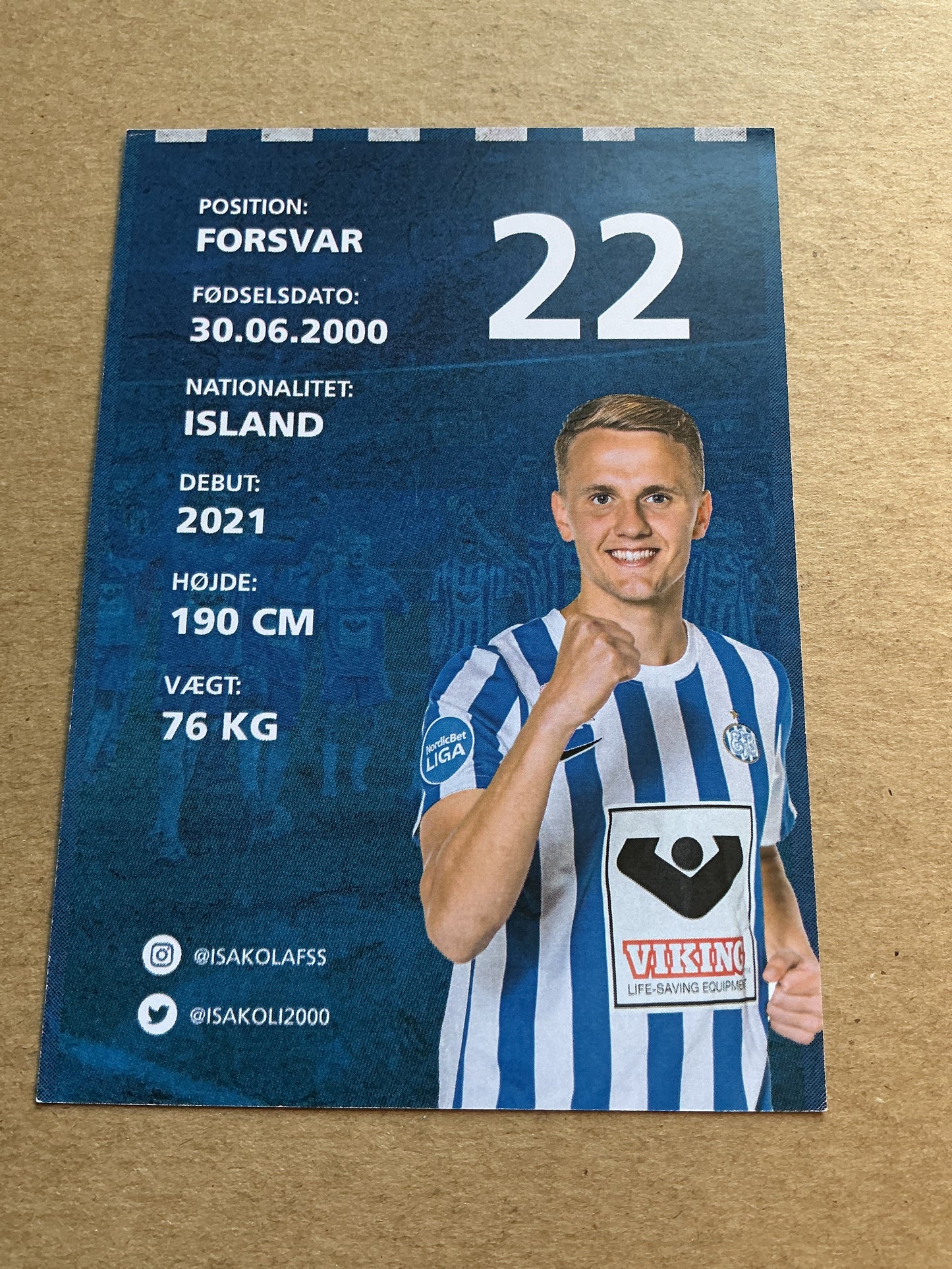 Isak Olafsson, Iceland 🇮🇸 Esbjerg fB 2021/22 hand signed