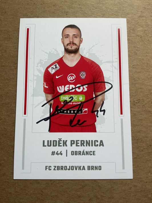 Luděk Pernica, Slovakia 🇸🇰 FC Zbrojovka Brno 2020/21 hand signed
