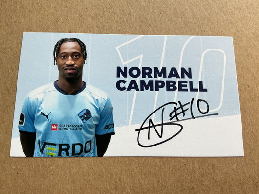 Norman Campbell, Jamaica 🇯🇲 Randers FC 2024/25 hand signed