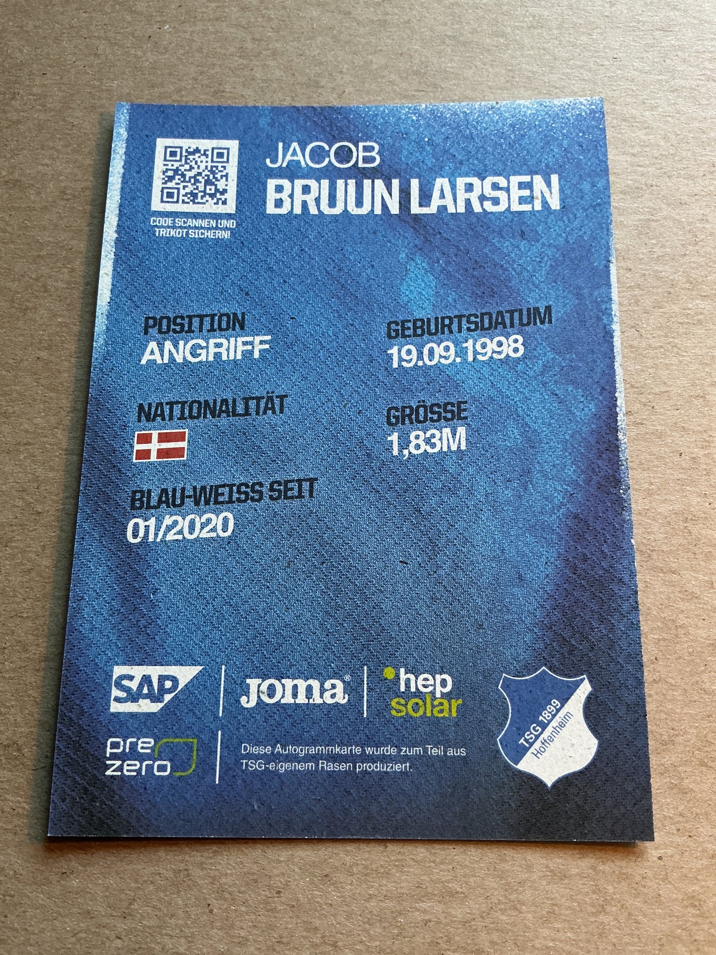Jacob Bruun Larsen, Denmark 🇩🇰 TSG 1899 Hoffenheim 2024/25 hand signed
