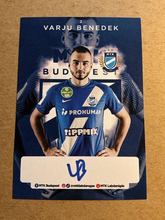 Benedek Varju, Hungary 🇭🇺 MTK Budapest 2021/22 hand signed