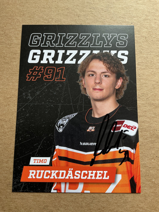 Timo Ruckdäschel, Germany 🇩🇪 Grizzlys Wolfsburg 2024/25 hand signed