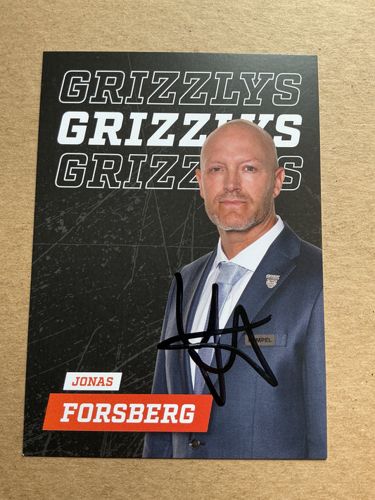 Jonas Forsberg, Sweden 🇸🇪 Grizzlys Wolfsburg 2024/25 hand signed