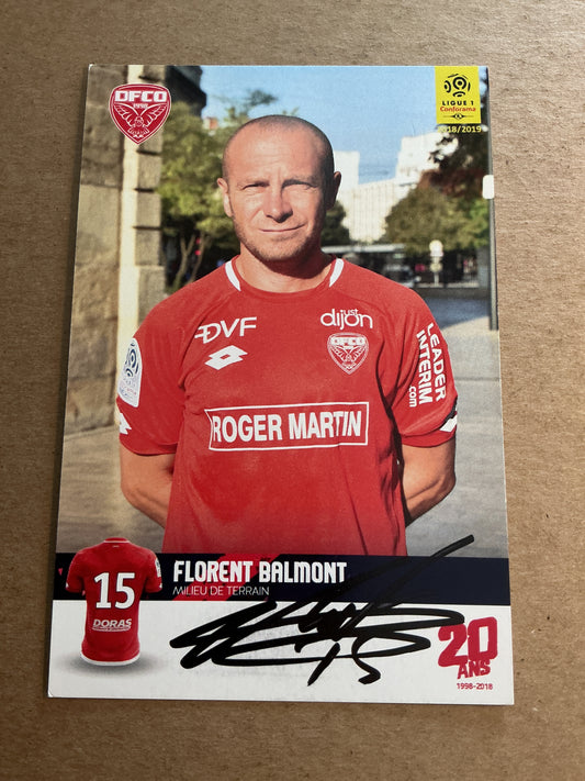 Florent Balmont, France 🇫🇷 Dijon FCO 2018/19 hand signed