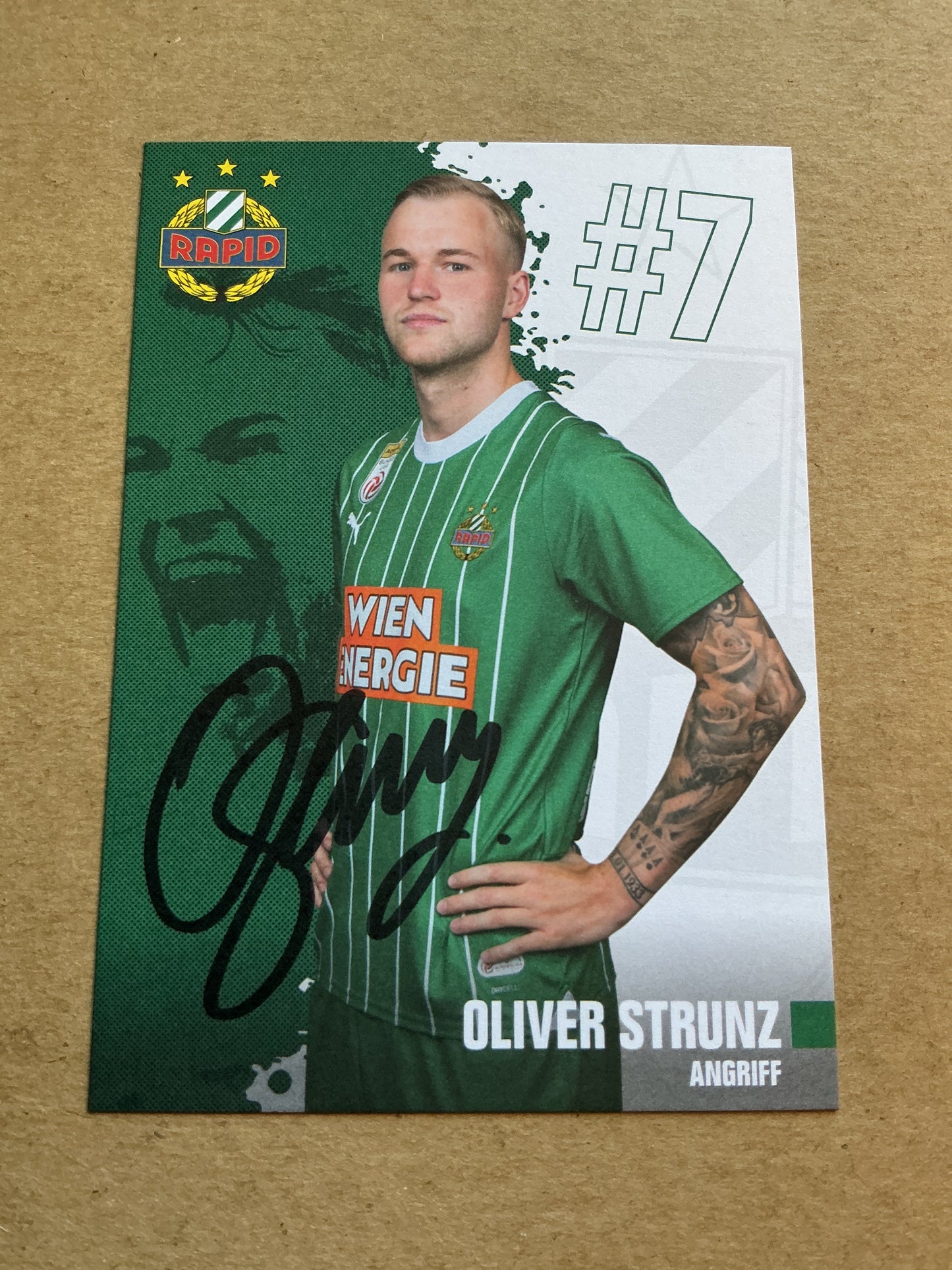 Oliver Strunz, Austria 🇦🇹 SK Rapid Wien 2023/24 hand signed