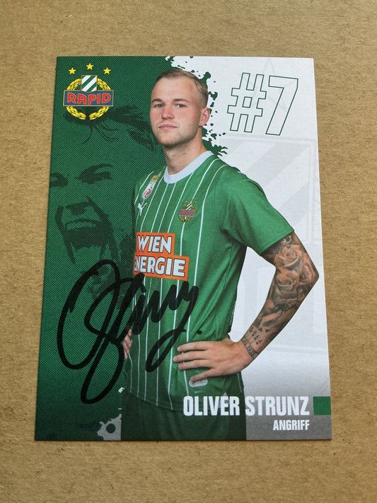 Oliver Strunz, Austria 🇦🇹 SK Rapid Wien 2023/24 hand signed