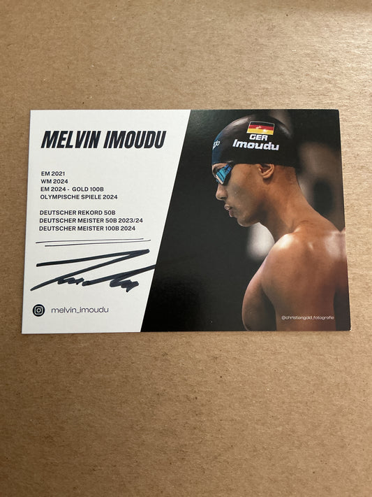 Melvin Imoudu, Germany 🇩🇪 Swimming Summer Olympics 2024 hand signed