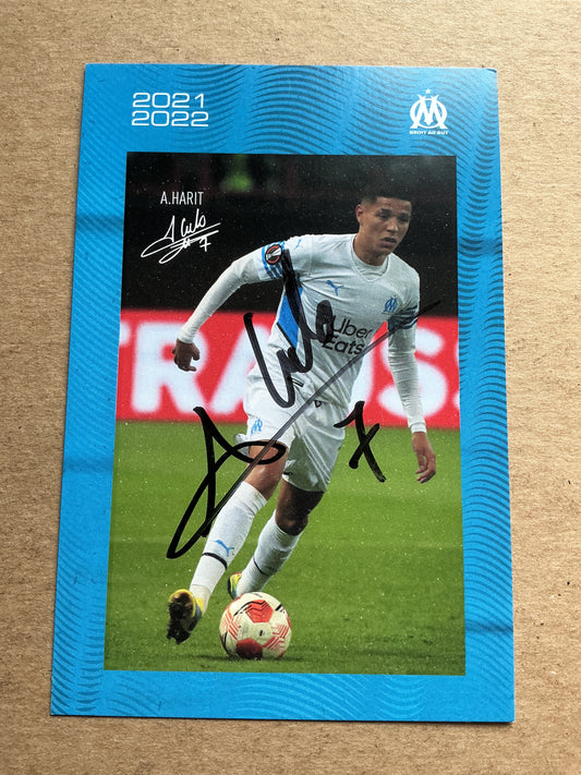 Amine Harit, Morocco 🇲🇦 Olympique Marseille 2021/22 hand signed
