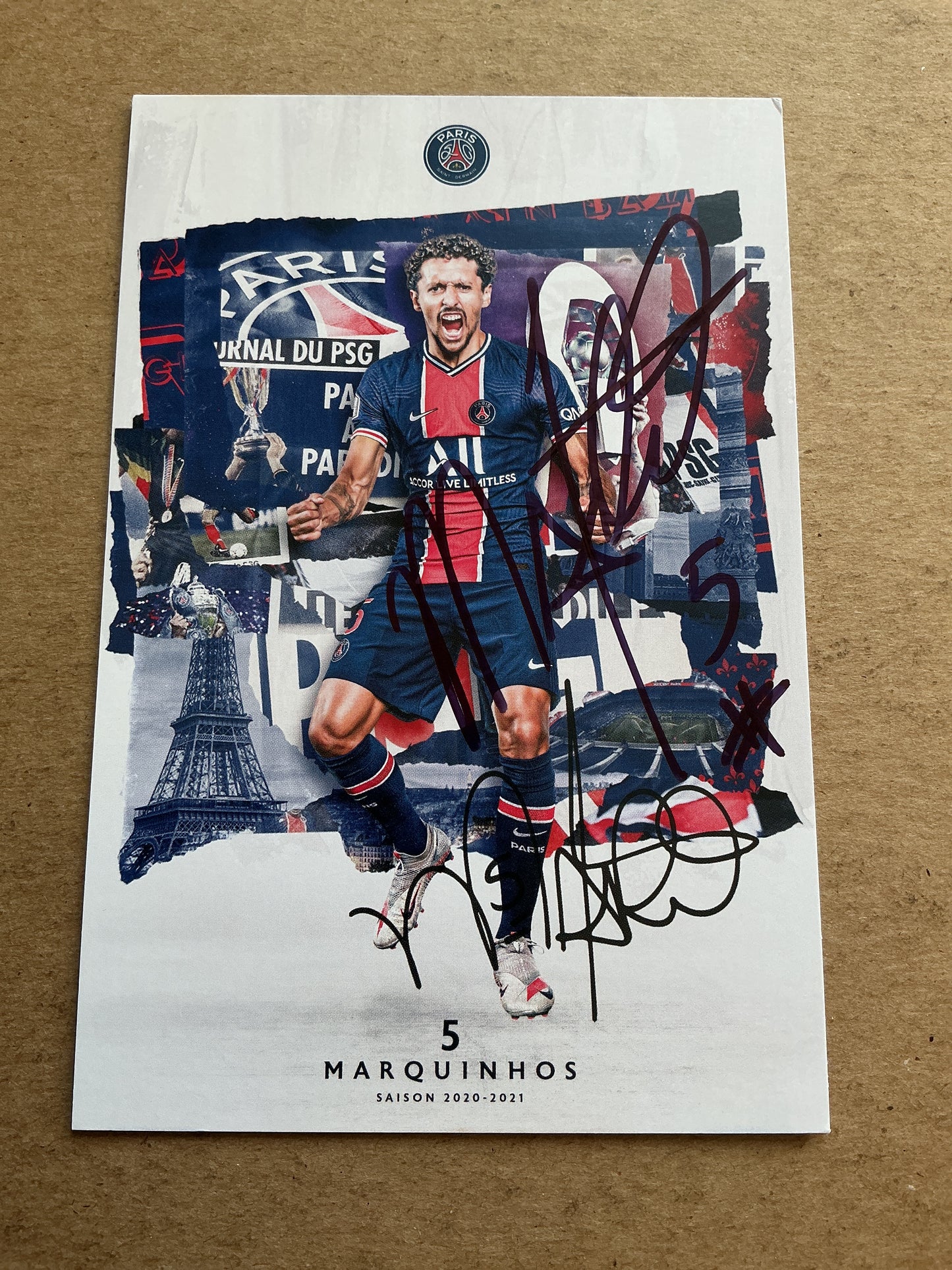 Marquinhos, Brazil 🇧🇷 Paris Saint-Germain 2020/21 hand signed