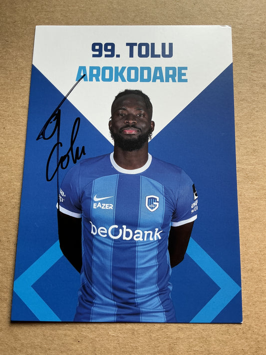Tolu Arokodare, Nigeria 🇳🇬 KRC Genk 2023/24 hand signed