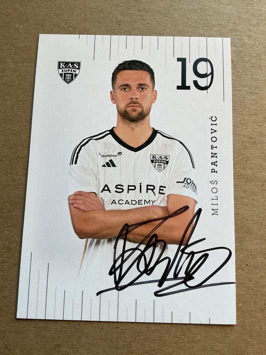 Milos Pantovic, Serbia 🇷🇸 KAS Eupen 2023/24 hand signed
