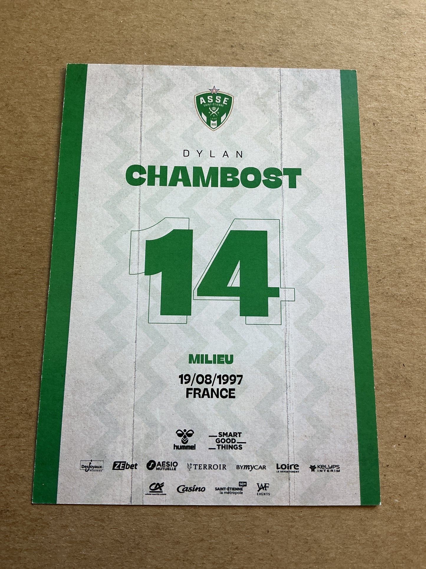 Dylan Chambost, France 🇫🇷 AS Saint-Etienne 2023/24 hand signed