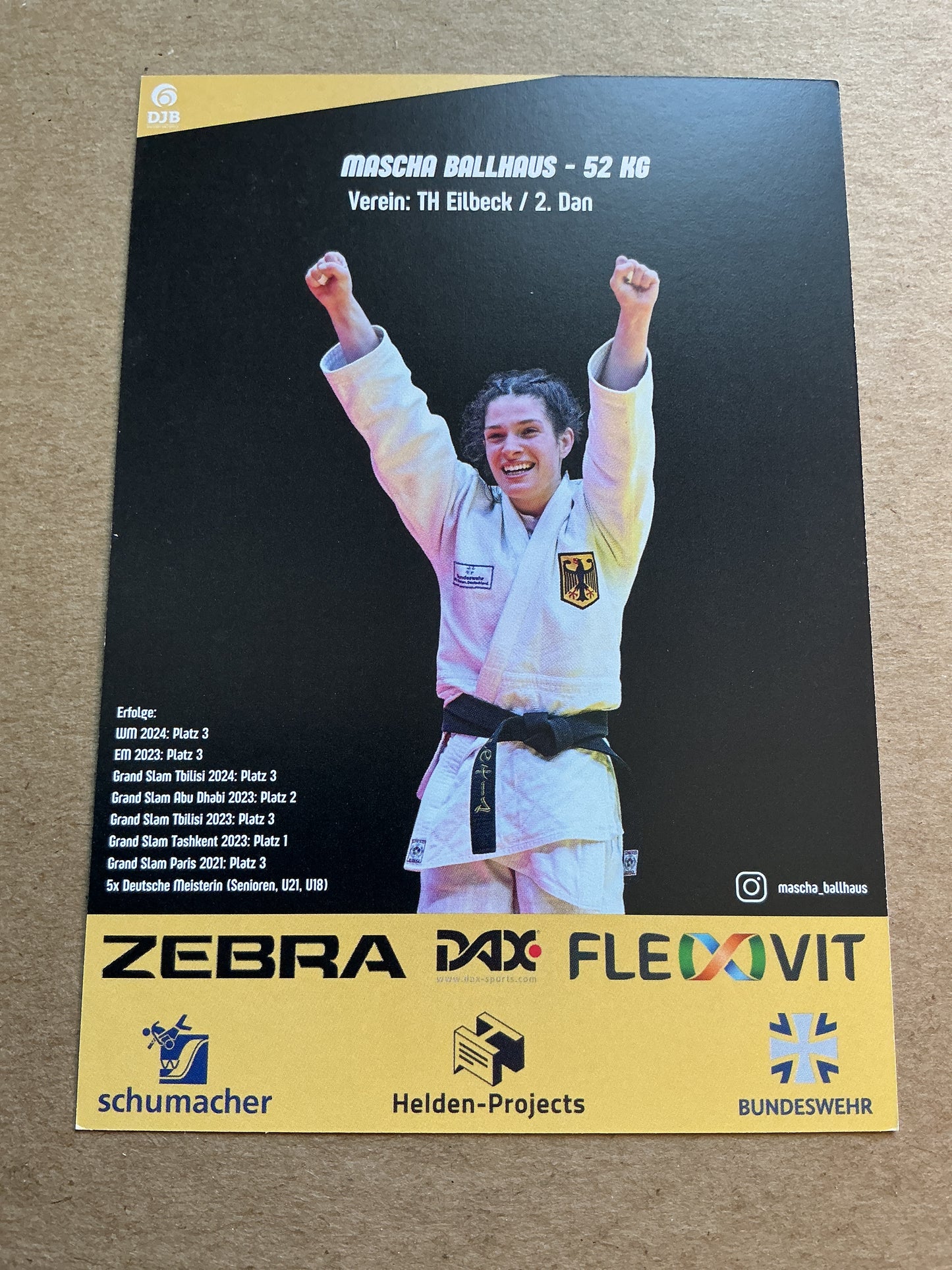 Masha Ballhaus, Germany 🇩🇪 Judo Olympics 2024 hand signed