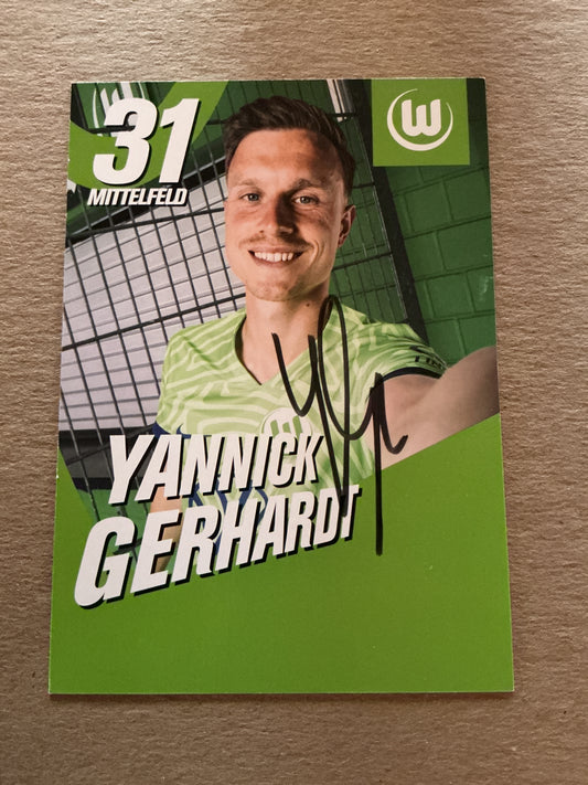 Yannick Gerhardt, Germany 🇩🇪 VfL Wolfsburg 2022/23 hand signed