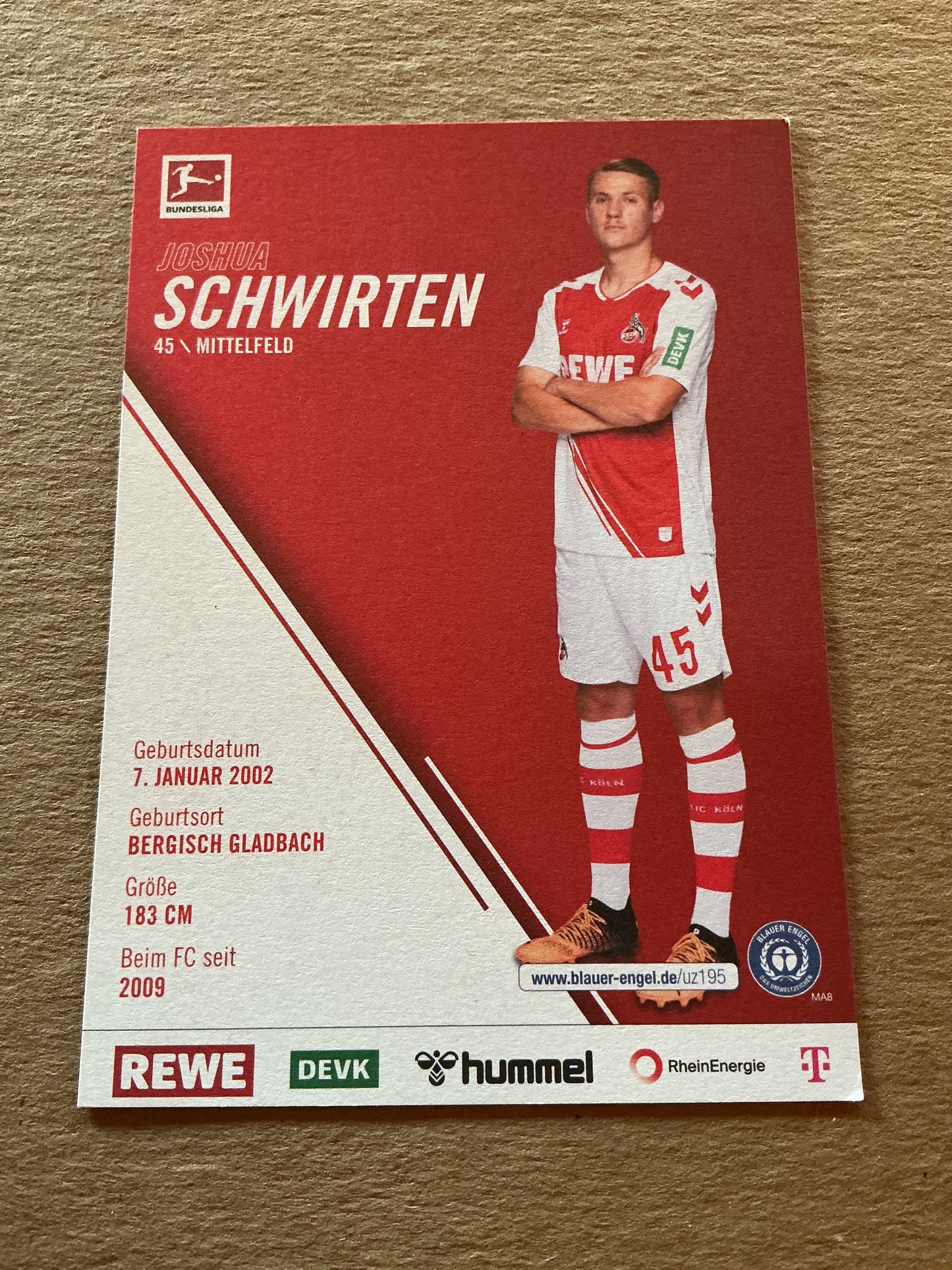 Joshua Schwirten, Germany 🇩🇪 1.FC Köln 2022/23 hand signed
